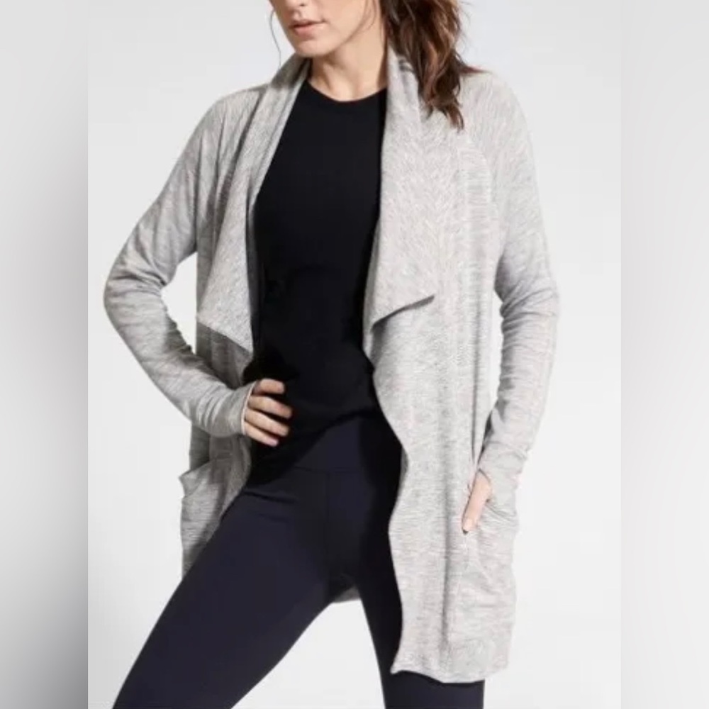 Athleta | Gray Studio Wrap Magnetic Closure Cardigan | XS